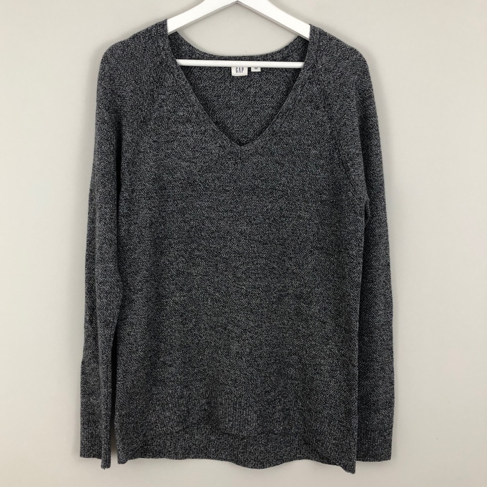 Gap Bella V-Neck Textured Wool Blend Sweater